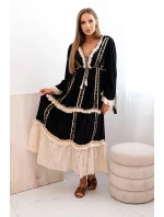 Dámské boho šaty s krajkou černý