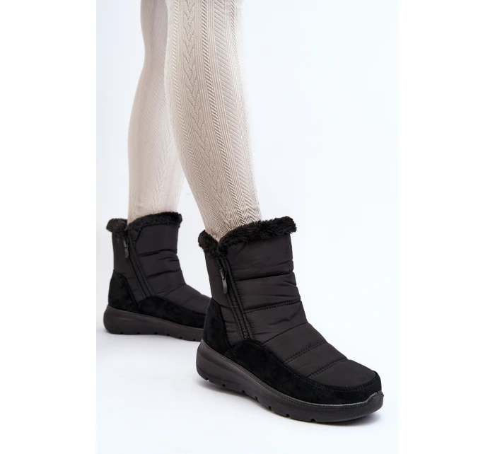 Dámské zimní boty s kožešinou černé Primose