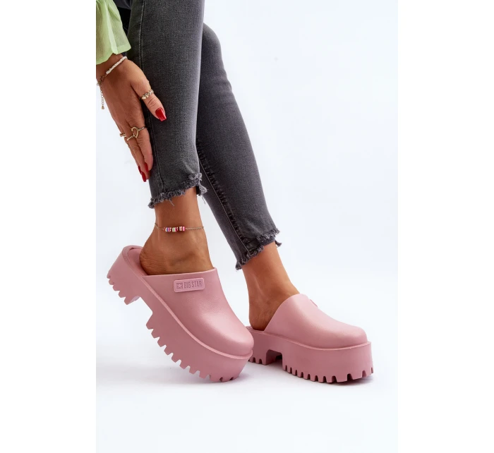 Dámské žabky s masivní podrážkou Big Star model 21649453 Růžové - Big Star Shoes Dámské žabky s masivní podrážkou Big Star model 21649453 Růžové - Big Star Shoes