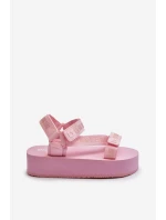 Dámské sandály na platformě Big Star model 21652637 růžové - Big Star Shoes Dámské sandály na platformě Big Star model 21652637 růžové - Big Star Shoes