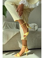 Dámské sandály na podpatku z eko kůže žluté model 22092099 - Boto