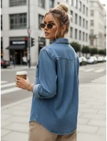 Dámská džínová košile oversize DENIMOVA modrá FashionStreet DY0467