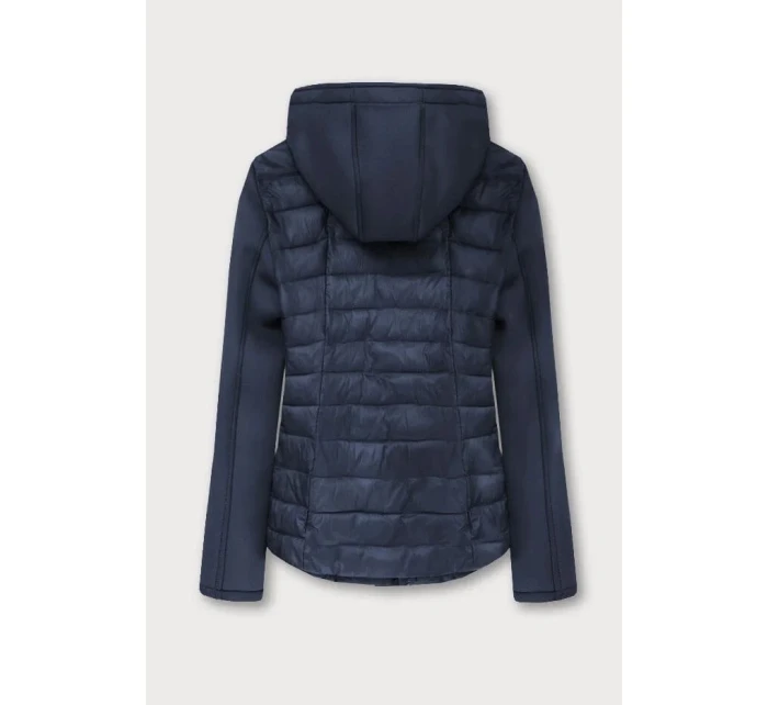 Tmavě modrá prošívaná bunda s neoprénem (B1062-30)