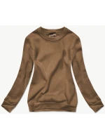 Dámská tepláková mikina v sépiové barvě se stahovacími lemy (W01-158)