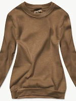 Dámská mikina s žebrovanými manžetami sépiová (W01-158)