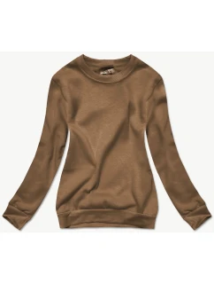 Dámská tepláková mikina v sépiové barvě se stahovacími lemy (W01-158)