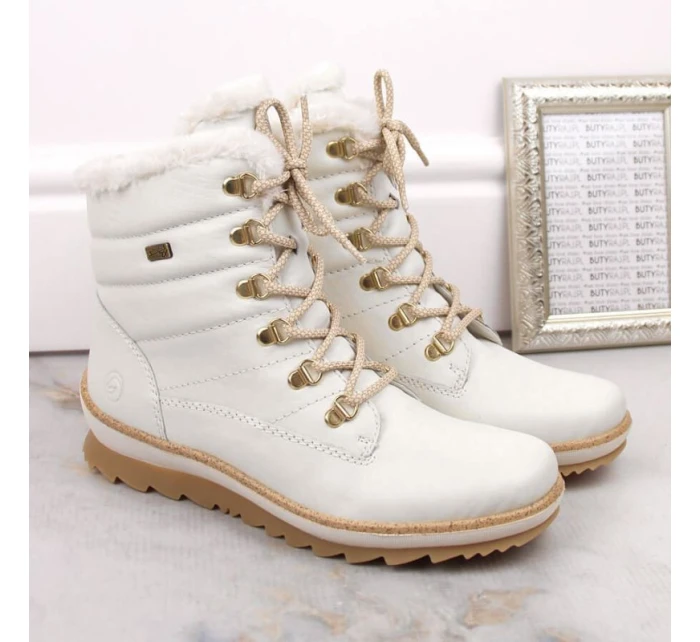 Kožené nepromokavé zateplené boty W white model 21391182 - Rieker