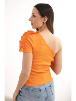 Dámská bavlněná blůza na jedno rameno s volánkem model 21772730 - K-Fashion