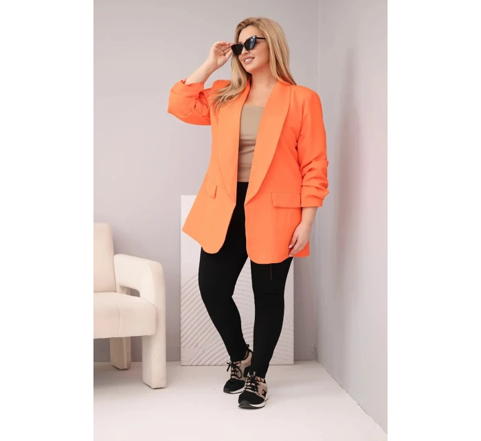 Dámské elegantní sako pro model 22036039 oranžové - K-Fashion