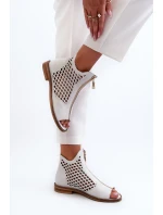 Ažurové Sandály Na Zip Bílé model 21659870 - Zazoo