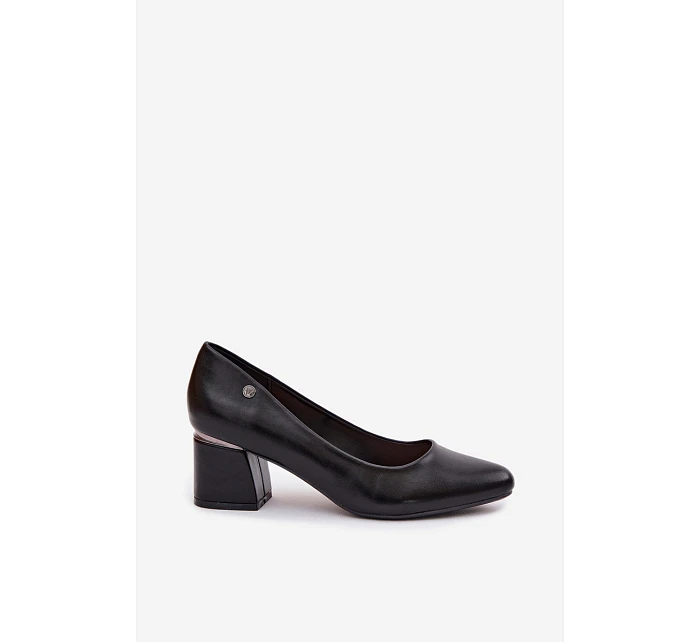 Lodičky na podpatku model 22095176 Černé - VINCEZA