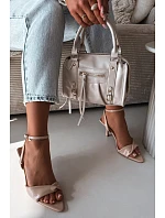 Dámské sandály na podpatku z eko kůže béžové model 22092092 - Boto