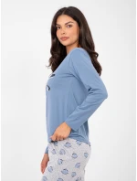 Pyžamo DU PI FP 008.30 šedomodré Pyžamo DU PI FP 008.30 šedomodré