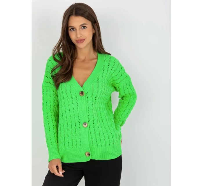 Dámský svetr LC SW model 17655224 fluo zelený - FPrice Dámský svetr LC SW model 17655224 fluo zelený - FPrice