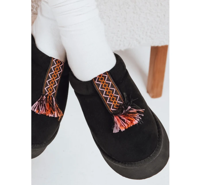 Dámské zateplené žabky černé FashionStreet ZY1259