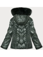 Dámská zimní bunda v army barvě s odepínací kapucí S'west (B8180-11)