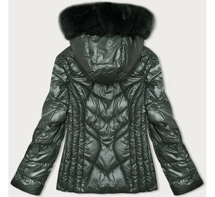 Dámská zimní bunda v army barvě s odepínací kapucí S'west (B8180-11)