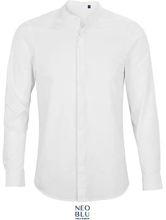 Men Popelínová košile s dl. rukávem a límcem white model 22499746 - NEOBLU