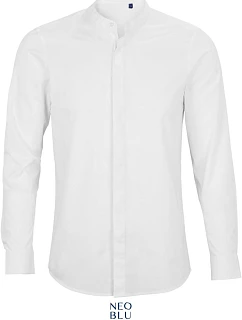 NEOBLU Bart Men Popelínová košile s dl. rukávem a mao límcem 24.3792 optic white