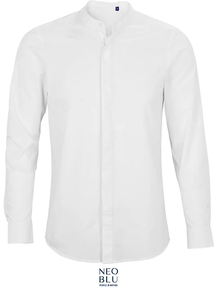 NEOBLU Bart Men Popelínová košile s dl. rukávem a mao límcem 24.3792 optic white NEOBLU Bart Men Popelínová košile s dl. rukávem a mao límcem 24.3792 optic white