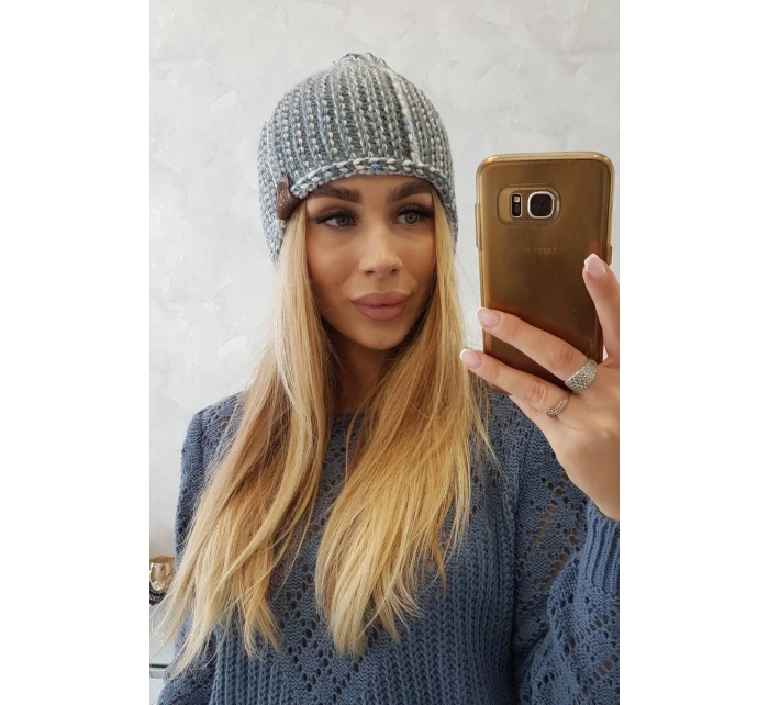 Fleecová čepice Zoja K306 šedá+modrá