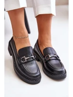 Dámské kožené mokasíny černé model 21633347 - SERGIO LEONE