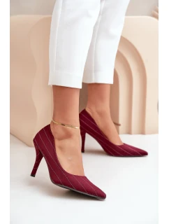 Textilní dámské lodičky v bordó model 21679322 - Boto