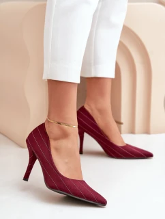 Textilní dámské lodičky v bordó model 21679322 - Boto