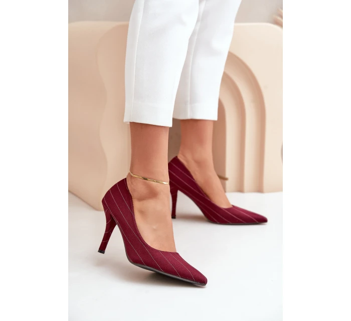 Textilní dámské lodičky v bordó model 21679322 - Boto