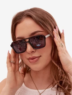 Dámské sluneční brýle se zlatým detailem Černé