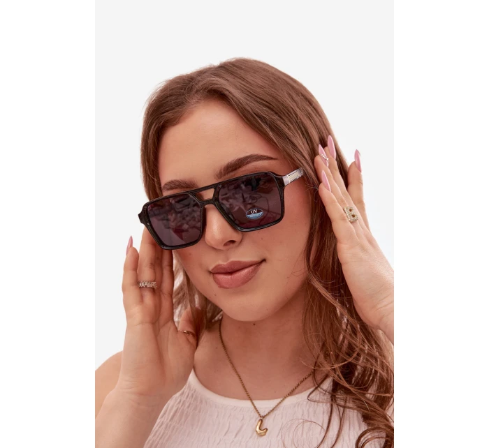 Dámské sluneční brýle se zlatým detailem Černé