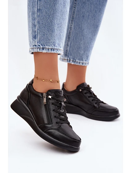 Kožené polobotky Sneakersy na platformě Vinceza 79644 Černé Kožené polobotky Sneakersy na platformě Vinceza 79644 Černé