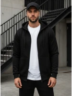 Pánská mikina s kapucí na zip černá model 21961952 - FashionStreet