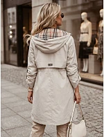 Dámská přechodová bunda typu parka s kapucí, béžová, FashionStreet TY5812