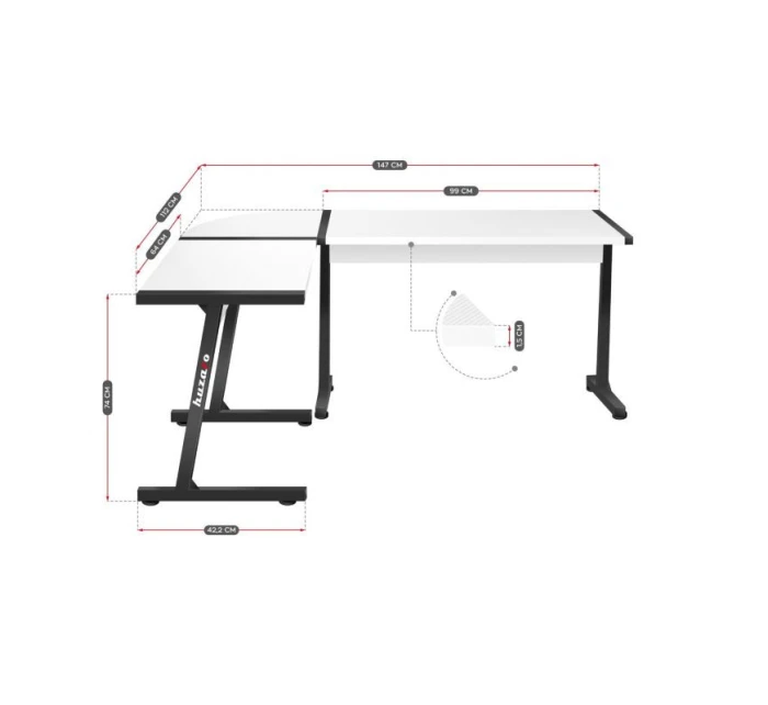 Herní stůl Hero model 21335678 White - Huzaro Herní stůl Hero model 21335678 White - Huzaro