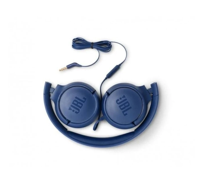 Sluchátka JBL Tune 500 (modrá, do uší; se zabudovaným mikrofonem)