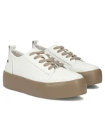 Dámské kožené polobotky sportovní creepers bílé Filippo DP6116