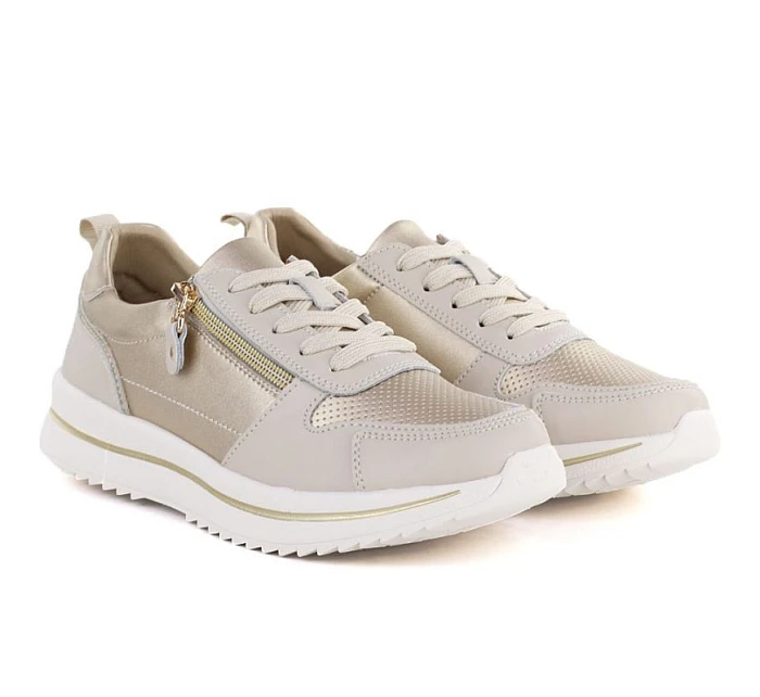 Dámské kožené boty pro béžové a zlaté eVento model 22081778