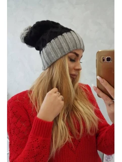 Milano fleecová čepice K203 černá+šedá