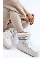 Dámské vázané sněhové boty bílé model 21642432 - Boto