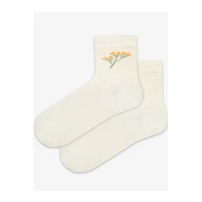 TENKÉ PONOŽKY BARVA 2-6 LET DÍVKY OFF WHITE 21-23