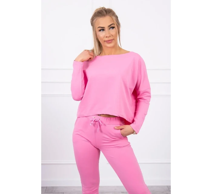 Souprava s oversize halenkou světle růžová