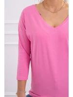 Halenka s výstřihem do V světle růžová