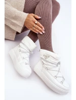 Dámské sněhule na platformě s vázáním bílé model 21641618 - Boto