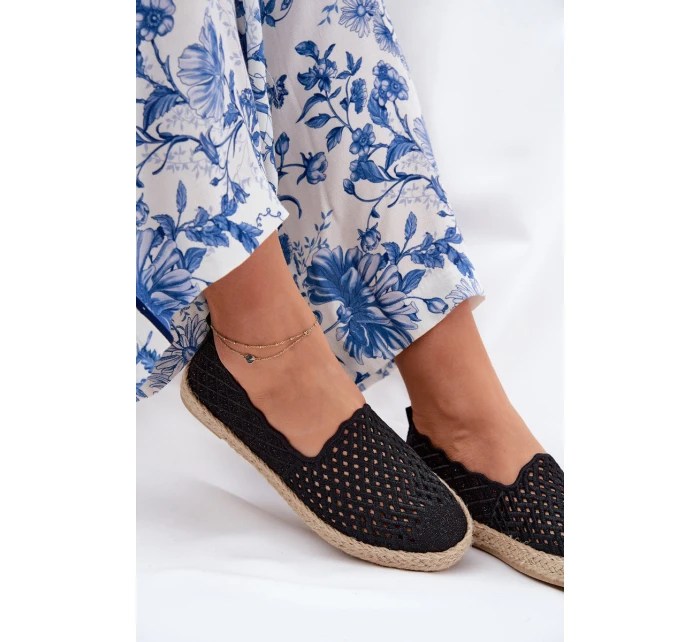 Dámské Espadrilky S Pletením model 21691959 Černé - VINCEZA