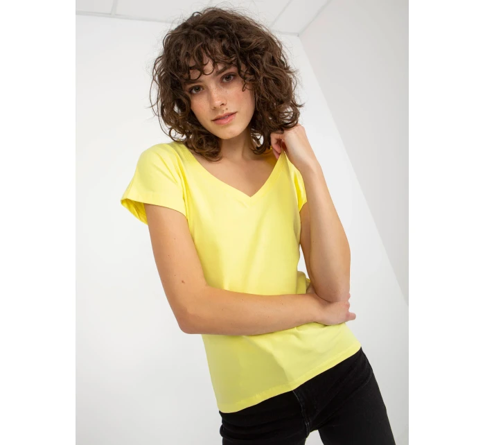 Tričko VI TS model 17967098 světle žlutá - FPrice Tričko VI TS model 17967098 světle žlutá - FPrice
