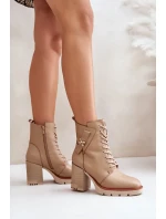 Zateplené Kotníkové Boty Na Podpatku Se Zlatým Detaily Béžové Ivarisse Zateplené Kotníkové Boty Na Podpatku Se Zlatým Detaily Béžové Ivarisse