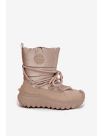 Dámské kožené sněhule na platformě Lee Cooper – béžovo-zlaté Dámské kožené sněhule na platformě Lee Cooper – béžovo-zlaté