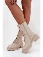 Botki workery dámské s přívěsky – medvídek a srdce, béžové Iravine