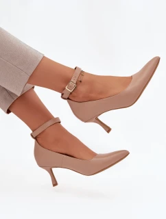 Lodičky s páskem Perrine – tmavě béžové